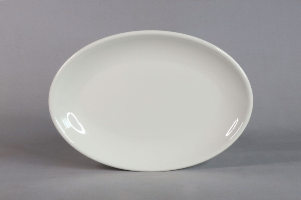 פלטה אובל סהר 27.9*19.7 מלמין לבן