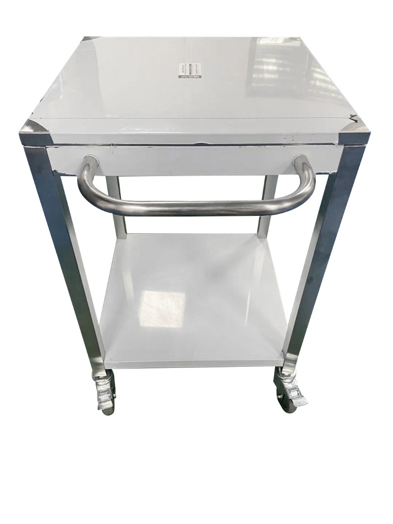 עגלת נירוסטה עם גלגלים 60/60/90 ס"מ עם ידית דחיפה