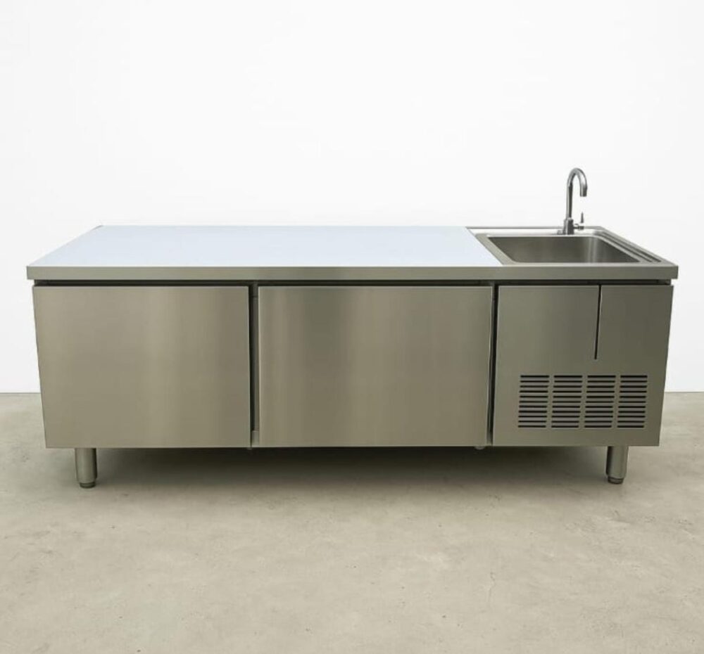 מקרר דלפק עם כיור 2 דלתות 150 ס"מ נסליין