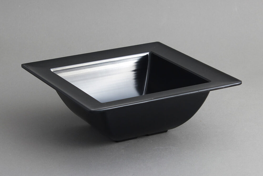 קערה ריבועית + 25 שוליים מלמין שחור