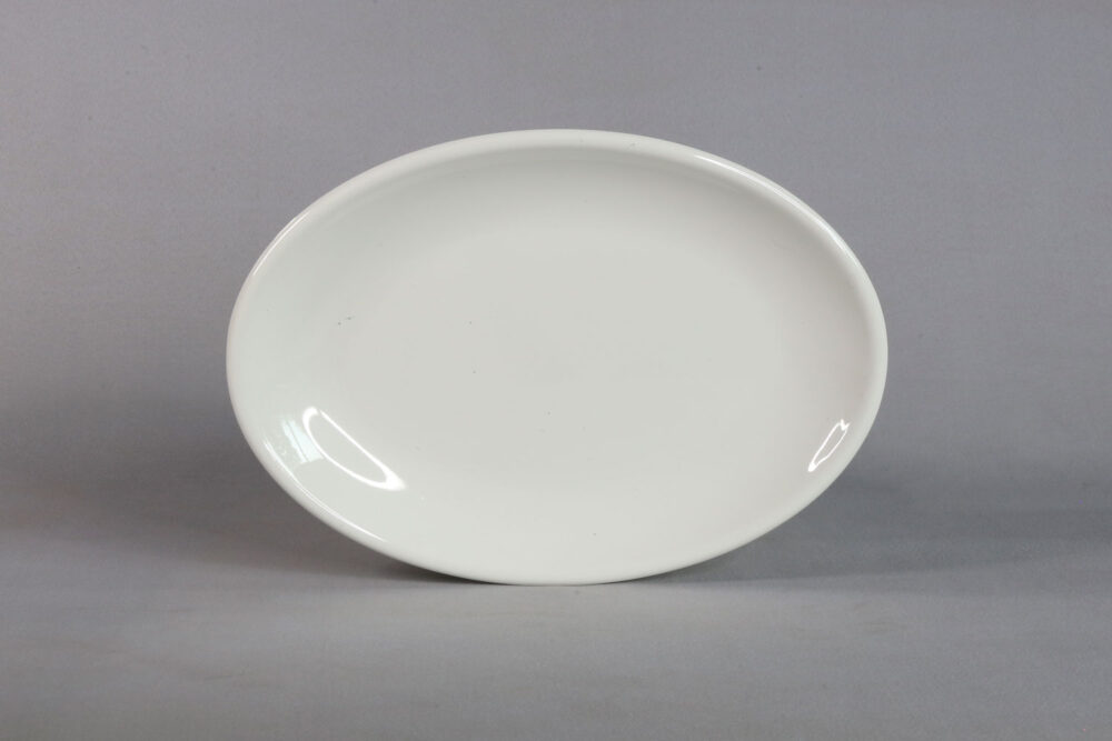 פלטה אובל סהר 25*18 מלמין לבן