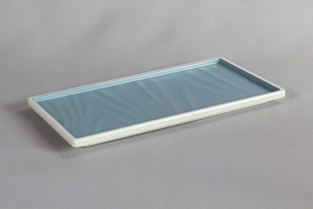 פלטה מלבנית טאיג'י 1/3 מלמין כחול לבן