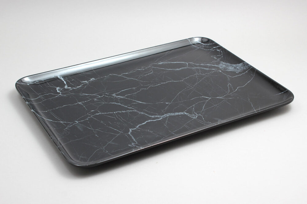 מגש קסמין דמוי שיש 39.5*28.5 מלמין שחור