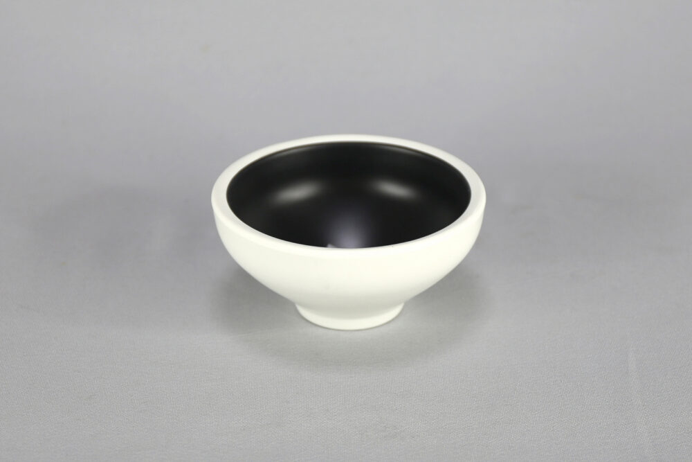 קערה עגולה טאיג'י 19.1 ס"מ מלמין חום כהה לבן