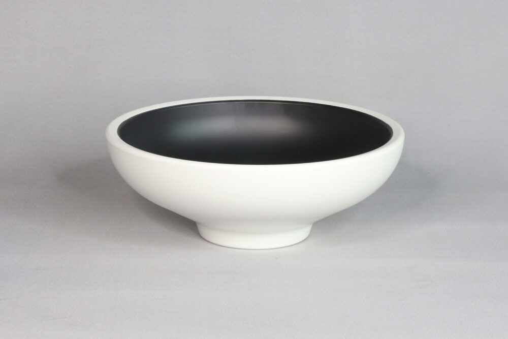 קערה עגולה טאיג'י 21.7 ס"מ מלמין שחור לבן