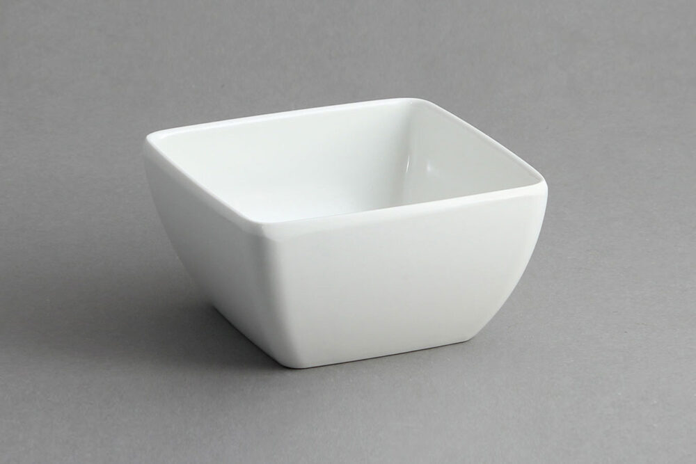 קערה ריבועית קמורה 15 מלמין לבן