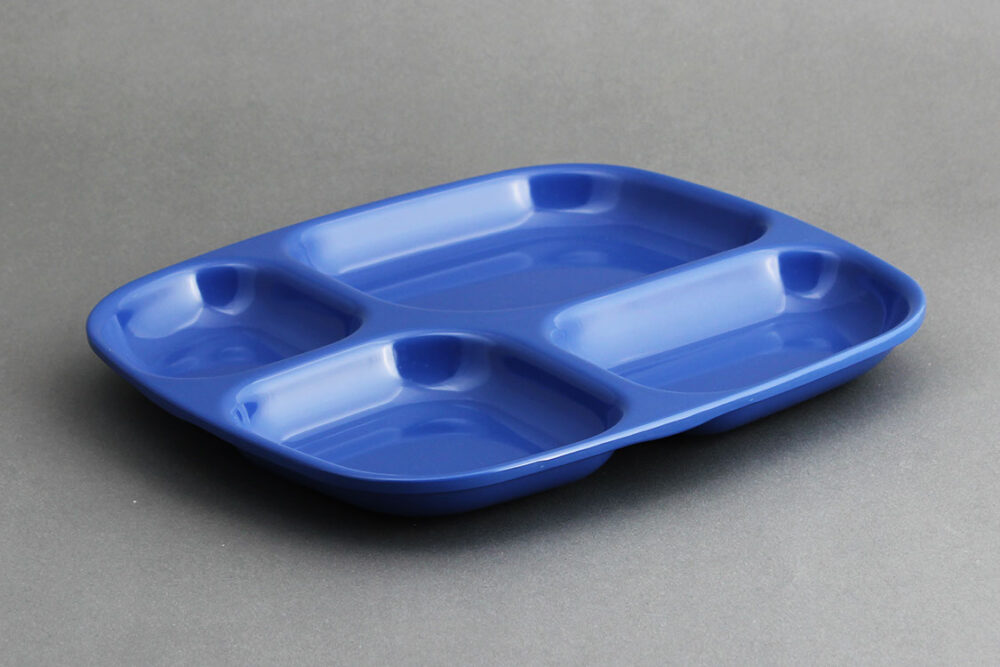 צלחת ריבועית מחולקת 24*26 מלמין כחול