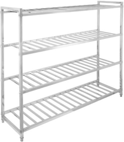 סט 4 מדפי נירוסטה מחוררים 180x50 ס"מ גובה 155 ס"מ