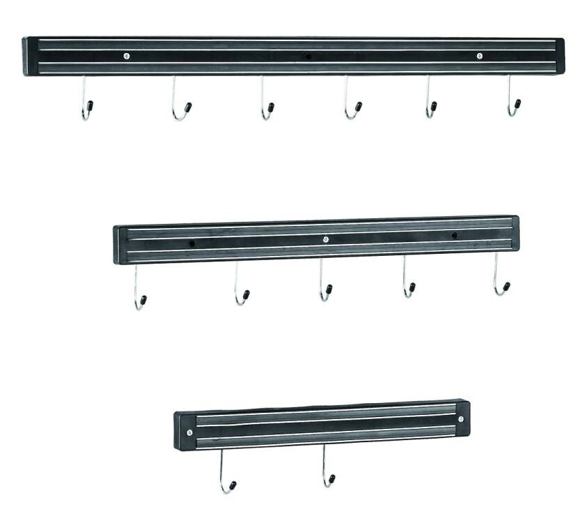 פס מגנט לסכינים + ווים 33 ס"מ