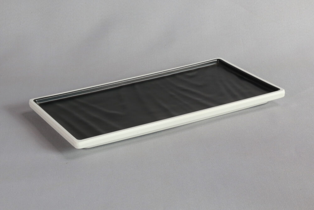 פלטה מלבנית טאיג'י 1/3 מלמין שחור לבן