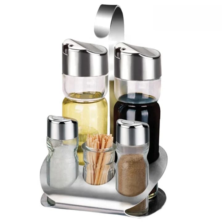 סט מלח שמן חומץ + סטנד נירוסטה מהודר נסליין