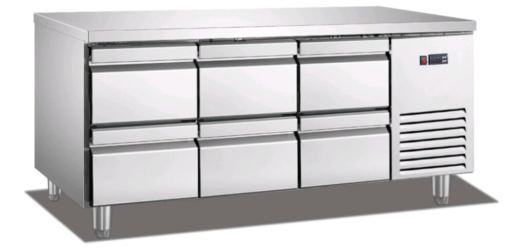 מקרר דלפק נירוסטה 6 מגירות 1800/700/850 מ"מ