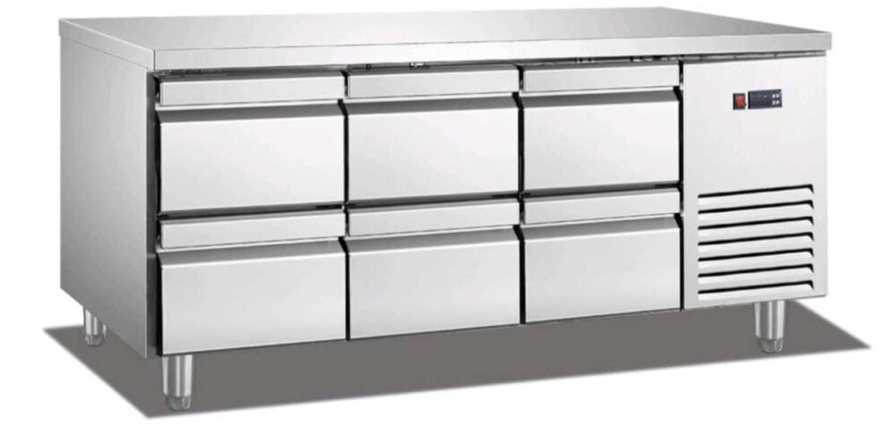 מקרר דלפק  6 מגירות 180 ס"מ נסליין