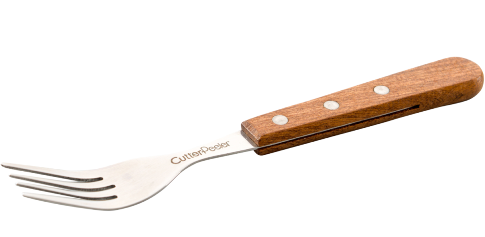 מזלג סטייק ידית עץ קטרפילר