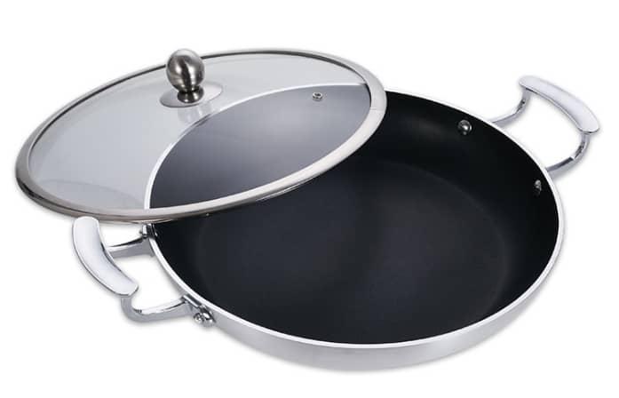 סוטאז' אלומיניום מהודר ציפוי נון סטיק 36 ס"מ ( מגיע ללא מכסה)