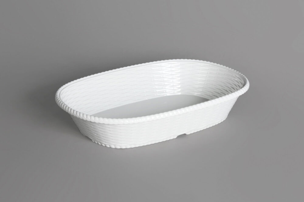 סלסלה ללחם אובלית 35X24.5 ס”מ מלמין לבן