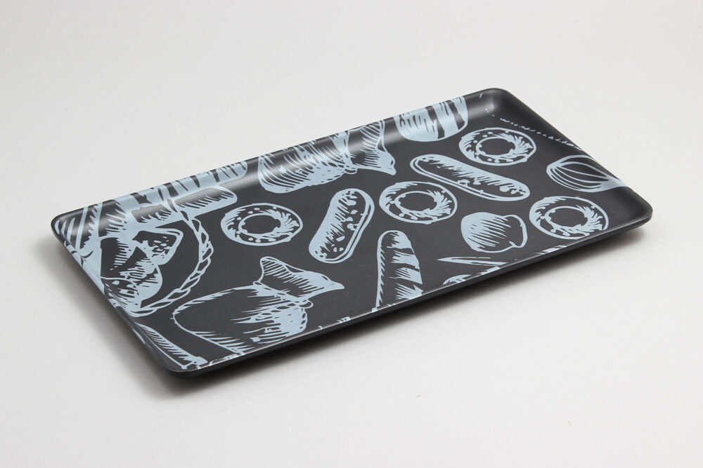 מגש 1/3 גובה 1.8 בייקר שחור ציורים