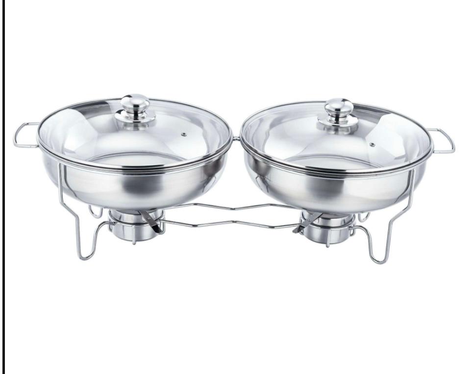 זוג שפינגדישים 7L מנירוסטה +מכסה זכוכית