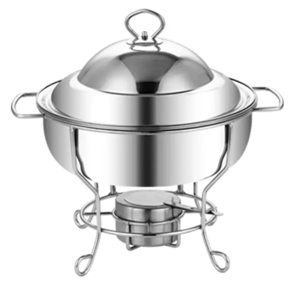 שפינגדיש נירוסטה עמוק 8 ליטר עם מכסה חלון זכוכית