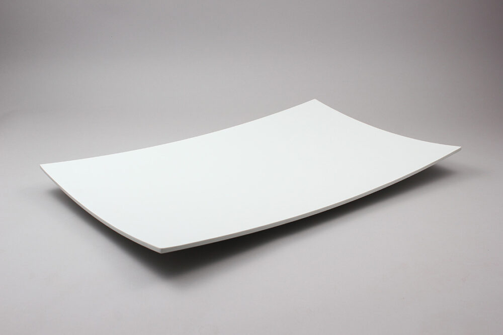 פלטה קמורה 1/1 גובה 4 לבן מלמין