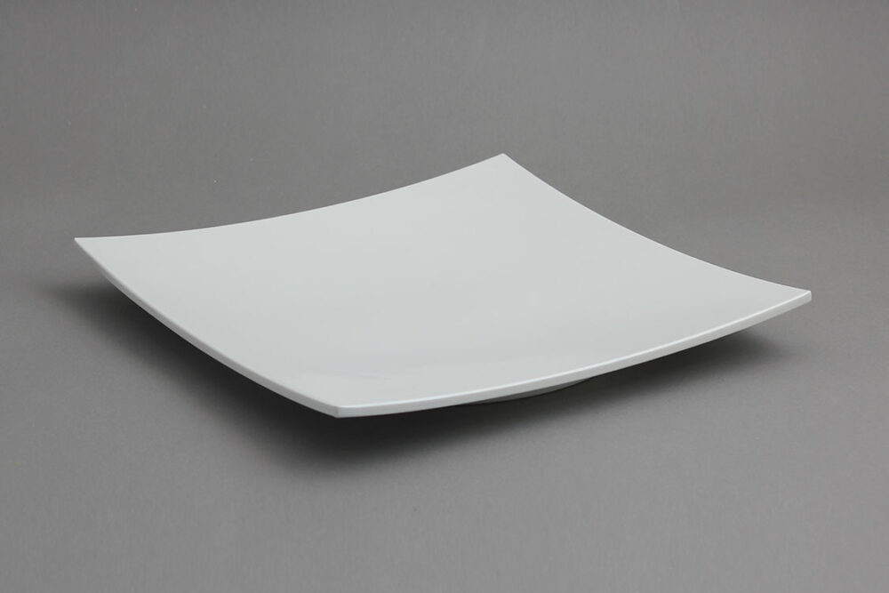 פלטה קמורה ריבועית 31 לבן מלמין
