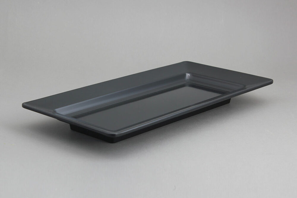 צלחת הגשה מלבנית 22X44.5 שחור מלמין