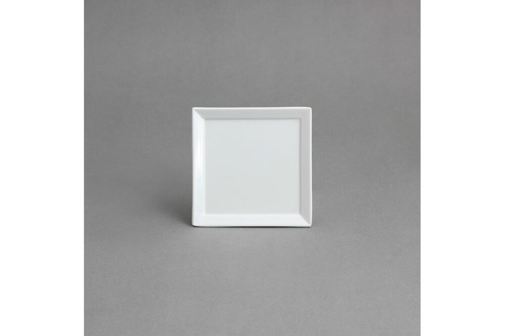 צלחת ריבועית רוזמרי מלמין לבן