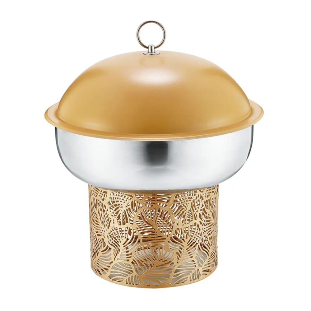 שפינגדיש מעוצב מכסה כיפה בצבע זהב עם סטנד מעוטר צבע זהב