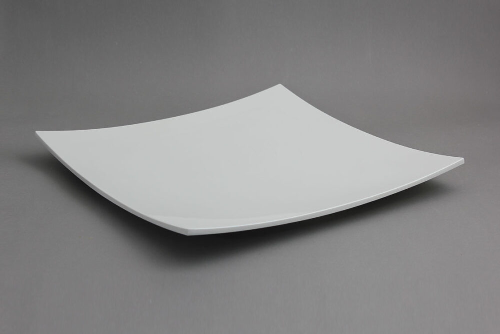 פלטה קמורה ריבועית 42 לבן מלמין