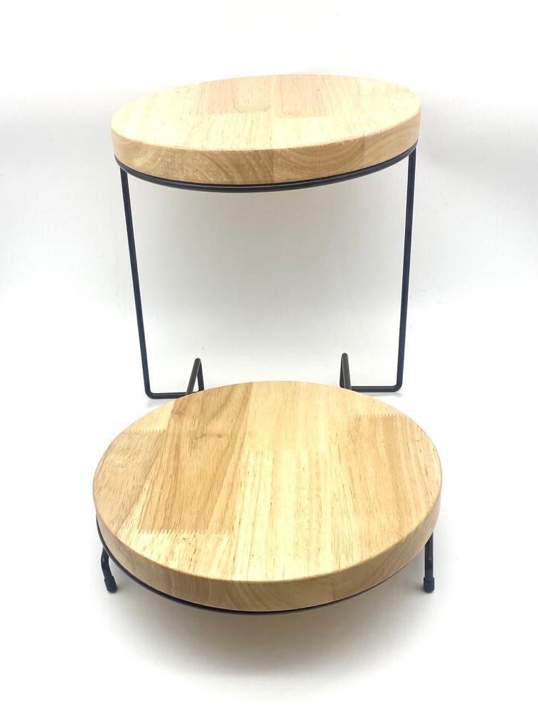 מעמד מתכת מעוצב 2 קומות עגול 33/50/30 ס"מ