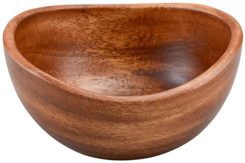קערה לסלט עץ מלא גלי 15X8 ס"מ