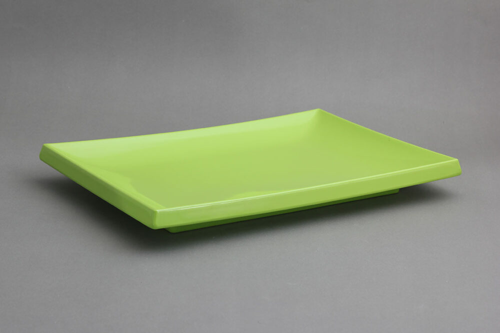 צלחת לסושי 39.5*27 מלמין ירוק/כחול/לבן/אדום/שחור