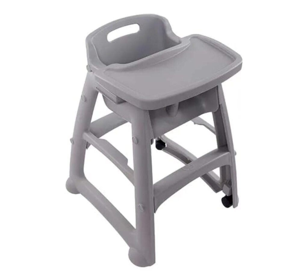 כיסא תינוק + מגש פלסטיק אפור 65/58.5/75 ס"מ למסעדות