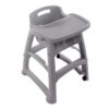 כיסא תינוק + מגש פלסטיק אפור 65/58.5/75 ס"מ למסעדות