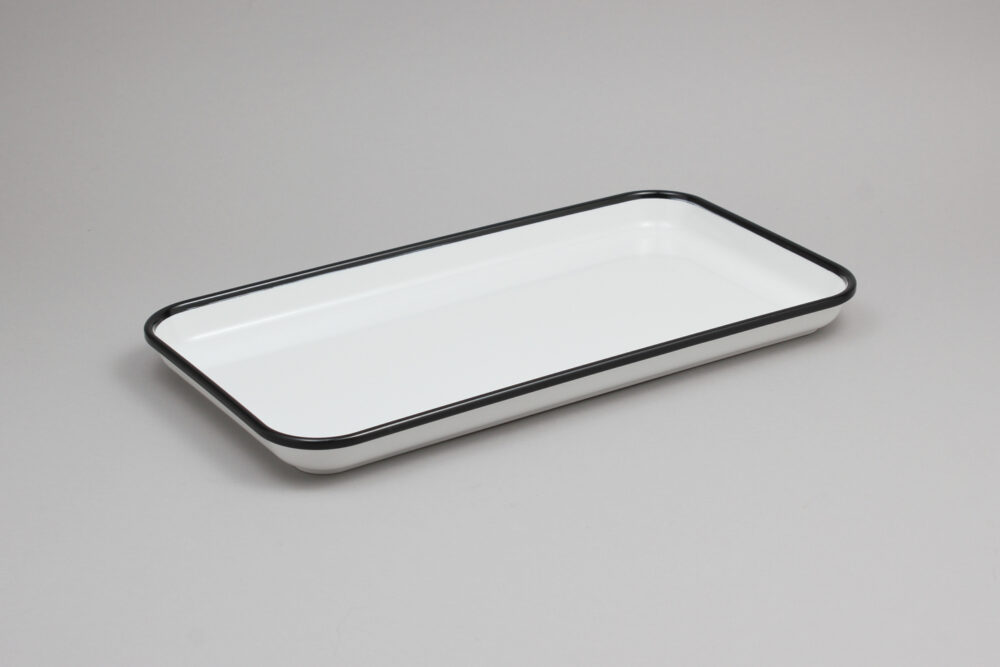 גסט' 1/3 דמוי אמייל לבן פס שחור