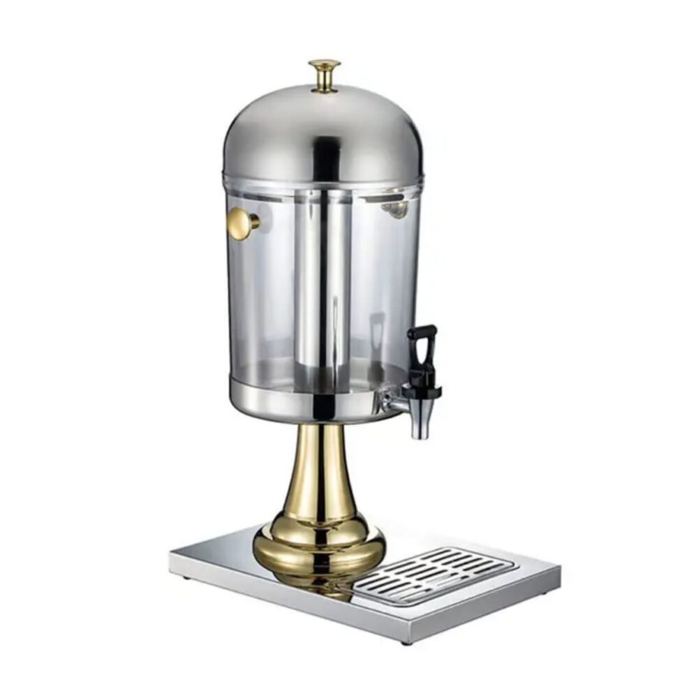 דיספנסר לשתיה 8 ליטר נירוסטה בשילוב זהב