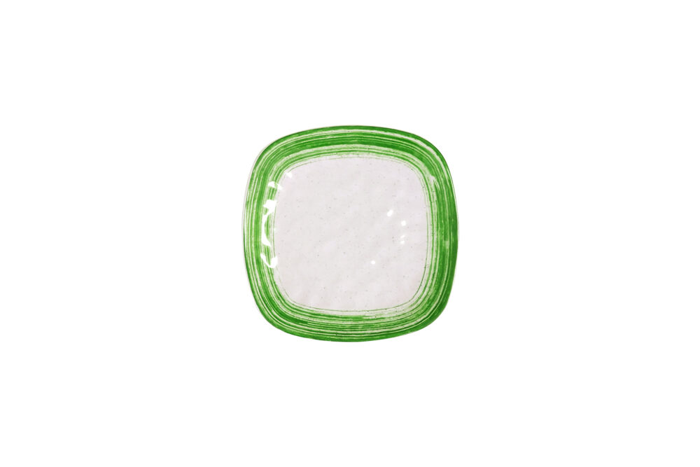 צלחת מרובעת פלואו ירוק 24X24 ס"מ מלמין