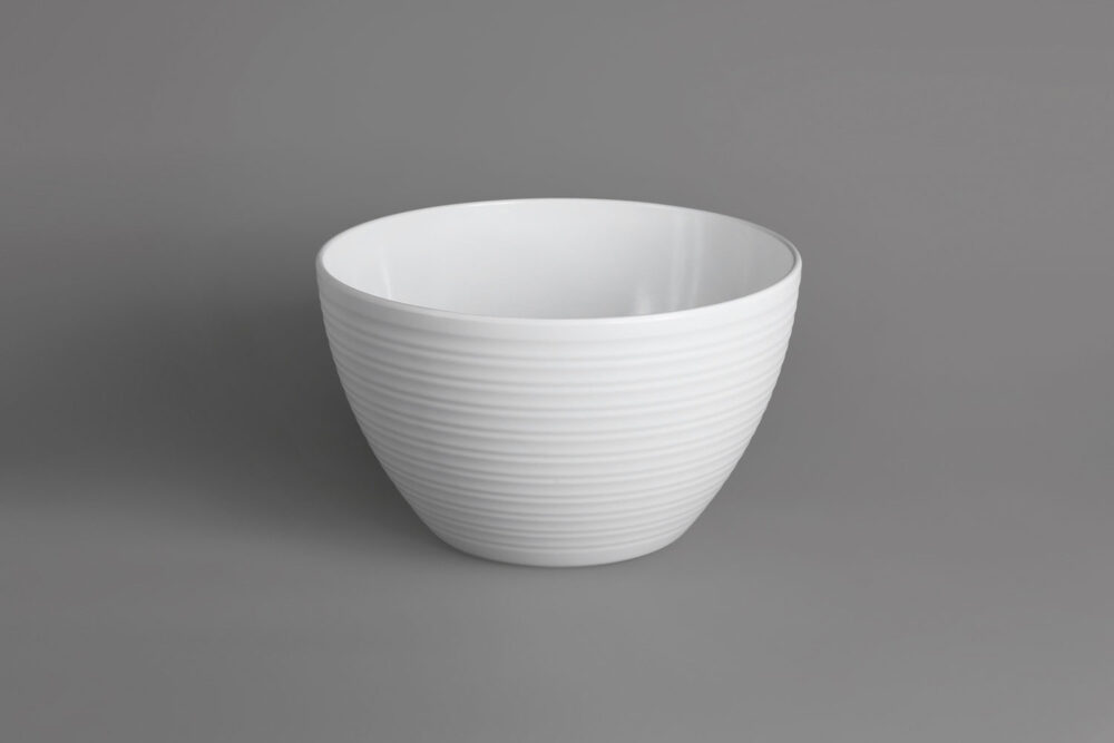 קערה עגולה סליל 25 ס”מ מלמין לבן מט